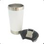 Imagem de Copo Inox Térmico C/tampa Cerveja Chopp Drink's Inox 473ml + Abridor 17Horas Branco