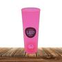 Imagem de Copo Long Drink Com Sensor De Led Luz Branca Em Acrílico Rosa Neon 320ml - 28338