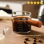 Imagem de Copo Medidor de Café Expresso de Vidro (75ml) com Alça Dupla e Boca Única