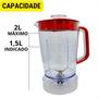 Imagem de Copo Para Liquidificador Inox Mondial L1000 L1100 L1200 Turbo Inox Vermelho