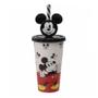Imagem de Copo Refri com Canudo Mickey em Plástico Preto e Vermelho 500ml - Plasútil