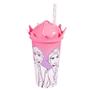 Imagem de Copo Shake 500ml Frozen Anna e Elsa Princesas Tampa de Coroa com Canudo