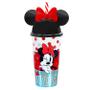 Imagem de Copo Shake Infantil com Canudo e Orelhas da Minnie 500ML Kit com 2
