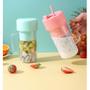 Imagem de Copo Shaker Misturador Mixer Caneca Liquidificador Mini Juicer 420ml com 6 laminas com tampa e canudo Recarregavel Porta