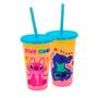 Imagem de Copo Stitch Infantil Com Canudo 500ml Mundo Geek Plasútil