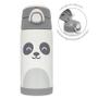 Imagem de Copo Térmico 400ML Com Parede Dupla em Aço Inoxidável e Canudo Gumy Branco - Hora do Lanche - Garrafinha Térmica - Buba