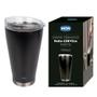 Imagem de Copo Térmico 700ml PRETO Para Cerveja C/Tampa e Abridor 8047 MOR