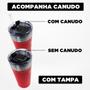 Imagem de Copo Térmico Aço Inox Com Tampa Anti Vazamento Canudo Removível Café Chá Cerveja Refrigerante