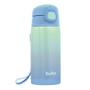 Imagem de Copo Térmico Buba Parede Dupla com Canudo de Silicone Cor Azul Degrade 400ml