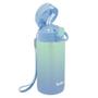 Imagem de Copo Térmico Buba Parede Dupla com Canudo de Silicone Cor Azul Degrade 400ml