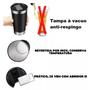 Imagem de Copo Termico C/ Tampa E Abridor 473ml Aço Inox Cor Preto SEM MARCA