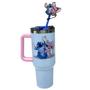 Imagem de Copo Térmico Canecão Tumbler Inox 1,15L Canudo STITCH ANGEL