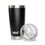 Imagem de Copo Térmico com Tampa 591ml  aço inoxidável Oba Térmic Preto