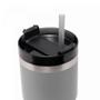 Imagem de Copo Térmico de Aço Inox Parede Dupla SlimTerm com Base Ergonômica e Canudo 590ml Cinza 29569 - Wolff