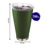 Imagem de Copo termico de cerveja verde 700ml mor