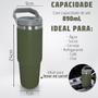 Imagem de Copo Termico Garrafa 890ml Com Tampa Alça E Canudo Flip Inox