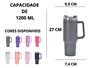 Imagem de Copo Térmico Grande 1200 Ml Canudo Inox