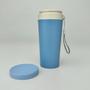 Imagem de Copo Térmico Infantil Azul Bambu Parede Dupla com Alça 310ml