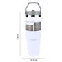 Imagem de Copo Térmico Inox 800ml Alça Canudo com Tampa Antivazamento