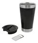Imagem de Copo termico inox c/ abridor  cerveja  preto 500ml - CASA TEM