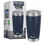 Imagem de Copo termico inox chopp parede dupla vacuo com tampa azul - STONE