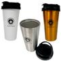 Imagem de Copo Térmico Inox Com Tampa Resistente Café Colorido 450 Ml