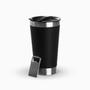 Imagem de Copo Térmico Inox Para Cerveja Com Tampa e Abridor 473ml - PRETO