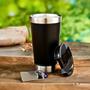 Imagem de Copo Térmico Inox Para Cerveja Com Tampa e Abridor 473ml - PRETO