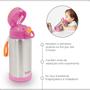 Imagem de Copo Térmico Inox Parede Dupla c/ Canudo 400ml - Rosa - Buba