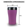 Imagem de Copo Térmico Isolamento A Vácuo Sweet Pink Tulip Para Bebidas Café Cerveja 500ml Inox Original