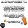 Imagem de Copo térmico laranja c/ caixa som bluetooth e abridor de garrafas aço inox 420ml xdg-298 xtrad