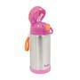 Imagem de Copo Térmico Parede Dupla com Canudo 400ml Rosa 11384 - Buba