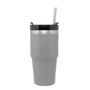 Imagem de Copo Térmico Parede Dupla SlimTerm com Base Ergonômica e Canudo Cinza 590ml Wolff