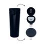 Imagem de Copo Térmico Preto Aço Inox com Filtro 380ml Tampa Click