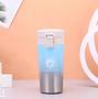 Imagem de Copo Térmico Squeeze em Aço Inox 500ml Tampa com Isolamento a vácuo Café Quente Frio Cor Azul Prateado