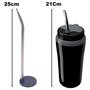 Imagem de Copo Térmico Terere Cuia Com Canudo Bomba Inox 650 Ml Preto - UNITERMI