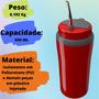 Imagem de Copo Térmico Tereré Vermelho 650Ml Bomba Canudo Inox