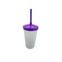 Imagem de Copo Twister Branco Com Tampa Colorida 500Ml Roxo Com 100Un