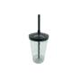 Imagem de Copo Twister Cristal Com Tampa Colorida 500Ml Preto Com 30Un