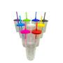 Imagem de Copo Twister Cristal Com Tampa Colorida 500Ml Preto Com 30Un