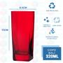 Imagem de Copo Vidro 320ml (Suco, água) BALI jogo com 2 Vermelho