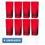 Imagem de Copo Vidro 320ml (Suco, água) BALI jogo com 8 Vermelho