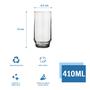 Imagem de Copo Vidro 410ml Lights Suco Agua Cristal Luxo Nadir - 10 Un