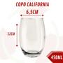 Imagem de Copo Vidro California 450ml Redondo Transparente Agua 2Un