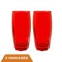 Imagem de Copo Vidro Florida 370ml Vermelho Suco Agua Tendencia - 2 UN