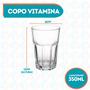 Imagem de Copo vidro Resistente 350ml Vitaminas sucos smoothies 2 Unidades