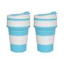 Imagem de Copos de Café Dobráveis de Silicone (12oz) com Tampa - Reutilizáveis e Portáteis