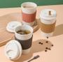 Imagem de Copos de café reutilizáveis com tampas Palha portátil Caneca eco friendl lavar louça Copos de viagem de chá 480ml