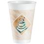 Imagem de Copos de Espuma Dart 16oz (470ml) - Brancos com Marrom e Verde - Pacote com 1000 Unidades