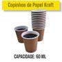 Imagem de Copos De Papel Biodegradável Kraft 60ml Kit C/ 100 Unidades